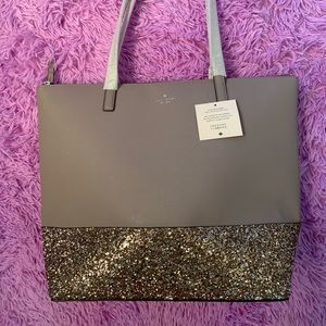 NWT Kate Spade Greta Court Glitter PennyTote Cityscape WKRU5613-100% Authentic!